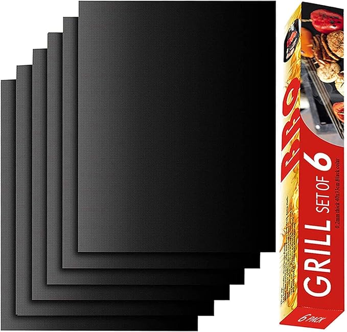 Renook Grill Mat Set of 6-100% Non-Stick Reusable